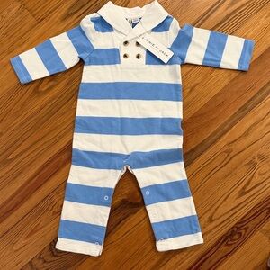 BNWT Janie and Jack Striped Blue and White Striped Romper